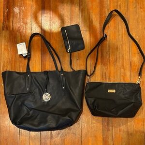 Bebe 3-1 Black Tote, Crossbody and Wristlet Set - NWT